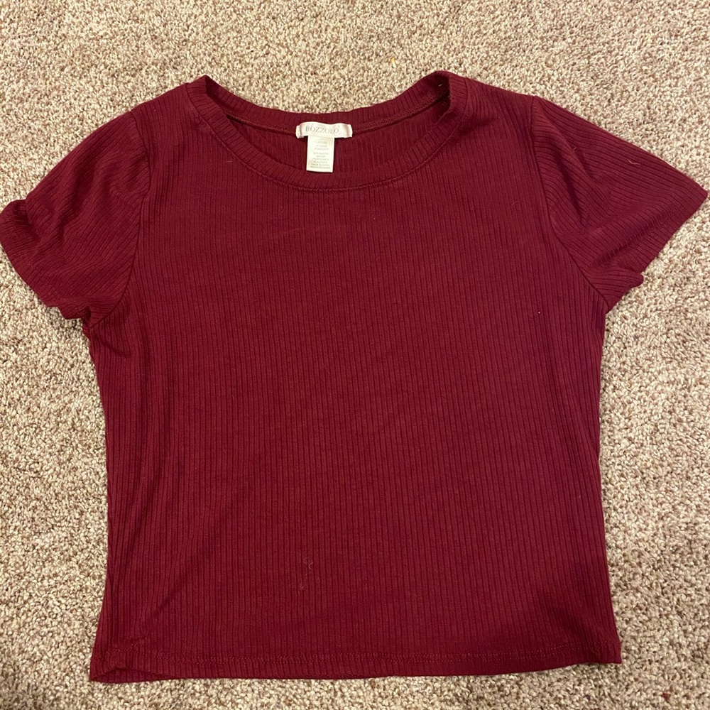 Bozzollo Maroon Crop Top